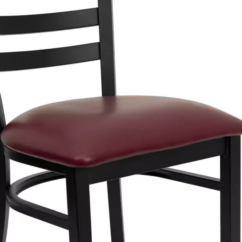 Emma and Oliver 2 Pack Ladder Back Metal Restaurant Chair