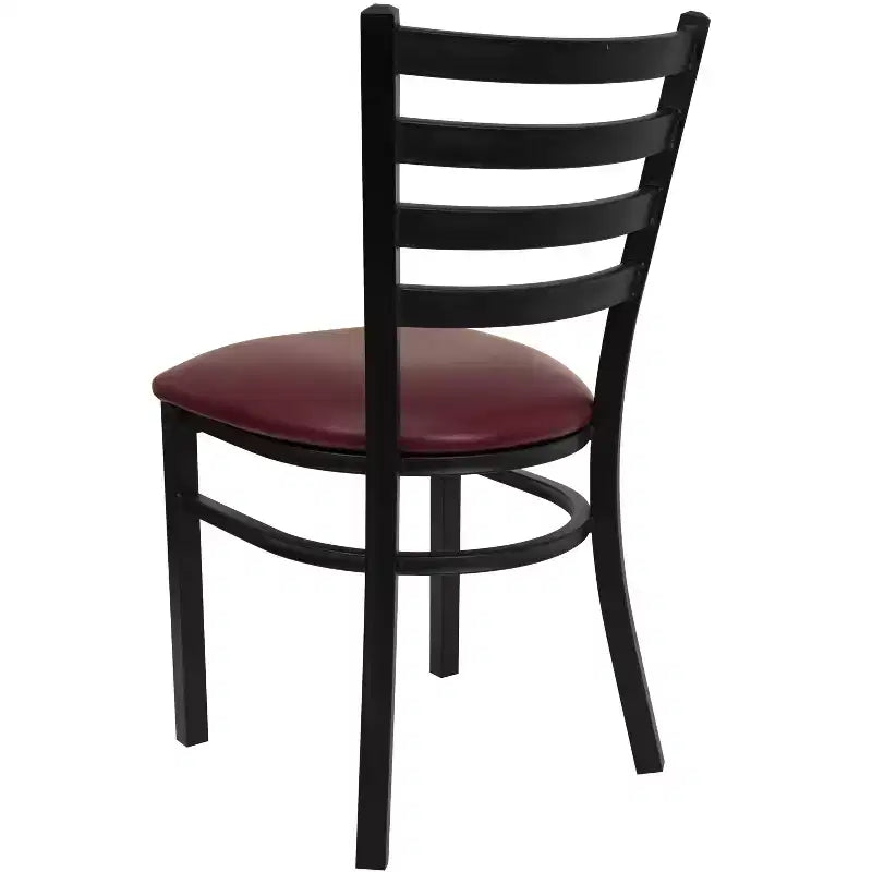 Emma and Oliver 2 Pack Ladder Back Metal Restaurant Chair