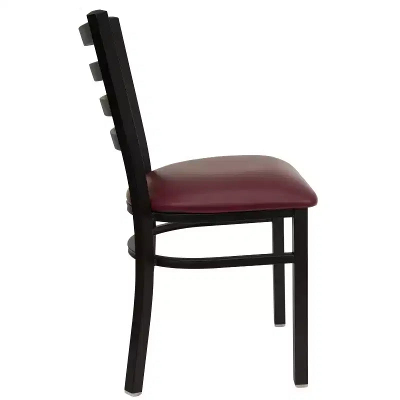 Emma and Oliver 2 Pack Ladder Back Metal Restaurant Chair