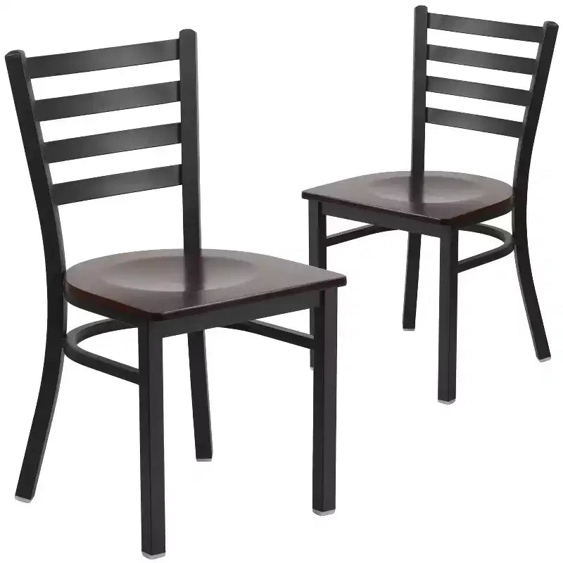 Emma and Oliver 2 Pack Ladder Back Metal Restaurant Chair