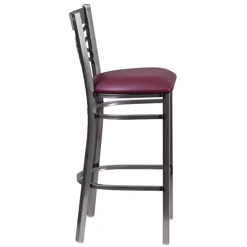 Emma and Oliver 2 Pack Clear Coated X Back Metal Restaurant Barstool
