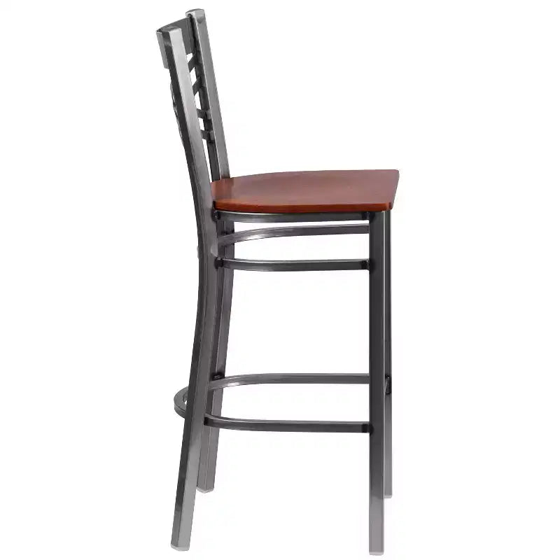 Emma and Oliver 2 Pack Clear Coated X Back Metal Restaurant Barstool
