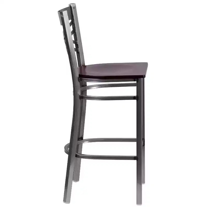 Emma and Oliver 2 Pack Clear Coated X Back Metal Restaurant Barstool