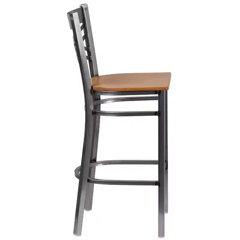 Emma and Oliver 2 Pack Clear Coated X Back Metal Restaurant Barstool