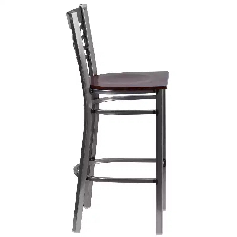 Emma and Oliver 2 Pack Clear Coated X Back Metal Restaurant Barstool