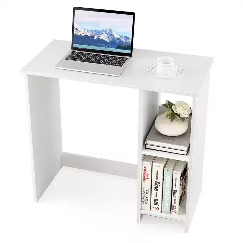 Costway 31.5'' Small Computer Desk Home Office Study Writing Desk with 2 Compartments