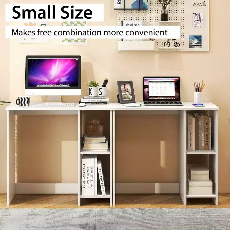 Costway 31.5'' Small Computer Desk Home Office Study Writing Desk with 2 Compartments