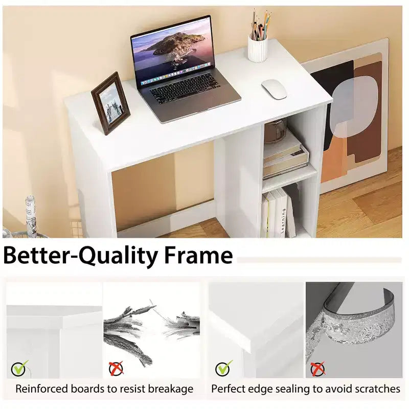 Costway 31.5'' Small Computer Desk Home Office Study Writing Desk with 2 Compartments