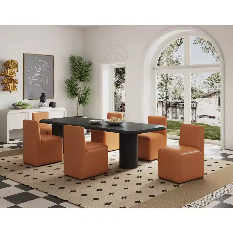 Anna Modern Square Faux Leather Dining Chair - Manhattan Comfort