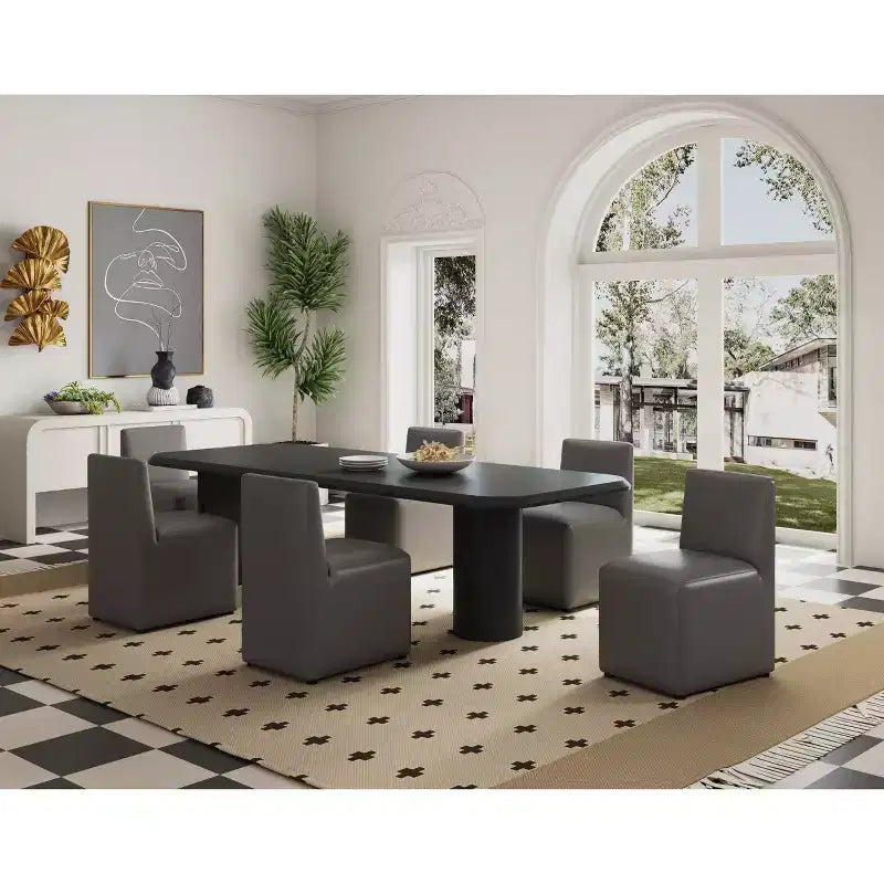 Anna Modern Square Faux Leather Dining Chair - Manhattan Comfort
