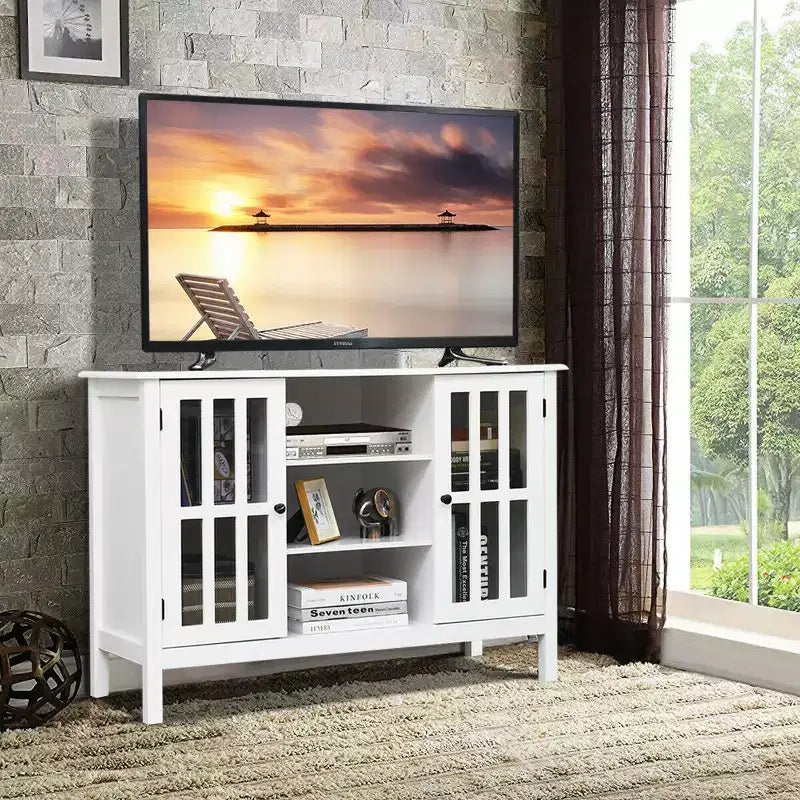 Costway Wood TV Stand Entertainment Media Center Console for TV up to 50''