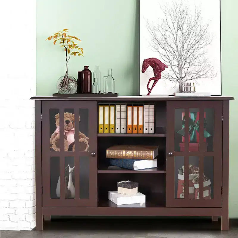 Costway Wood TV Stand Entertainment Media Center Console for TV up to 50''