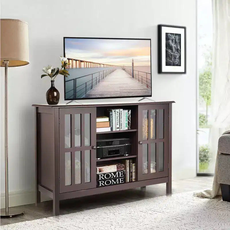 Costway Wood TV Stand Entertainment Media Center Console for TV up to 50''