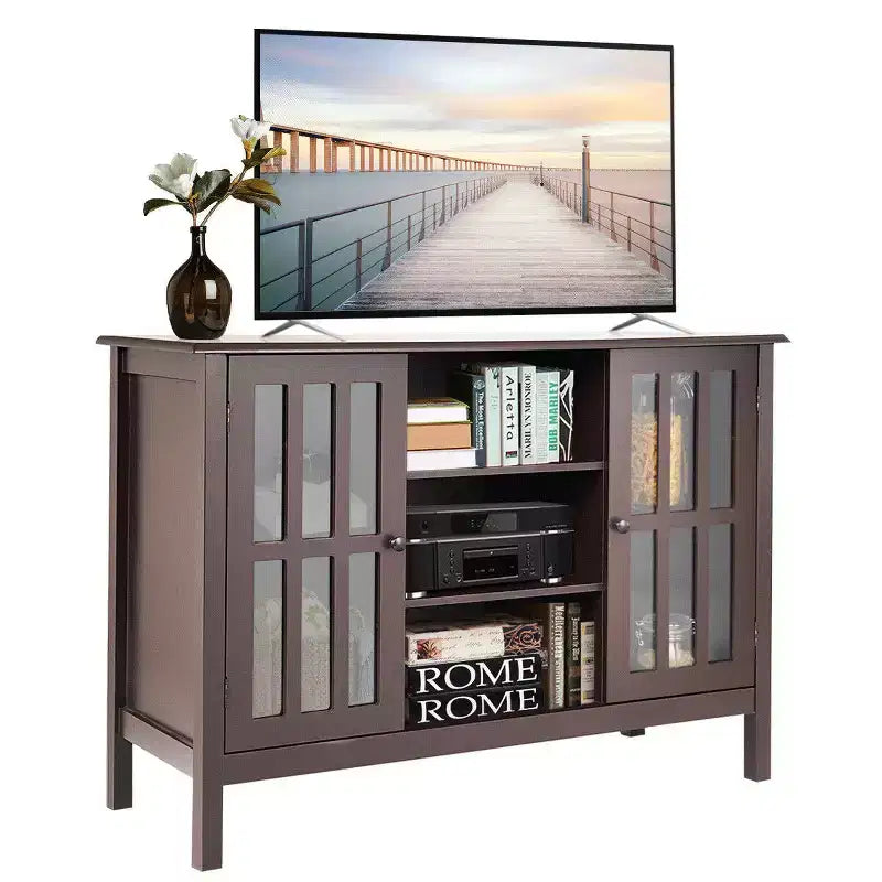 Costway Wood TV Stand Entertainment Media Center Console for TV up to 50''